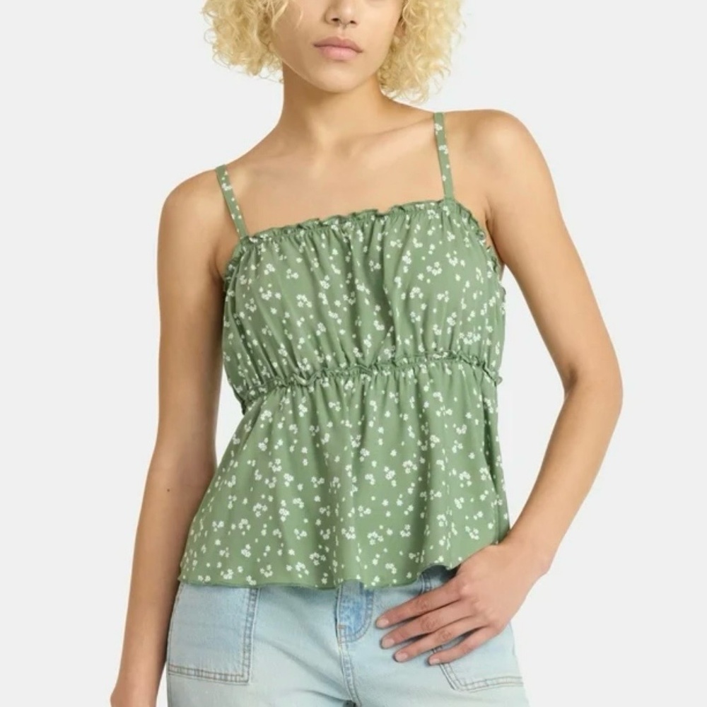 No Boundaries Size Small Green Brown Floral Woven Ruffle Tops Lot of 2 New ^ - Picture 14 of 16